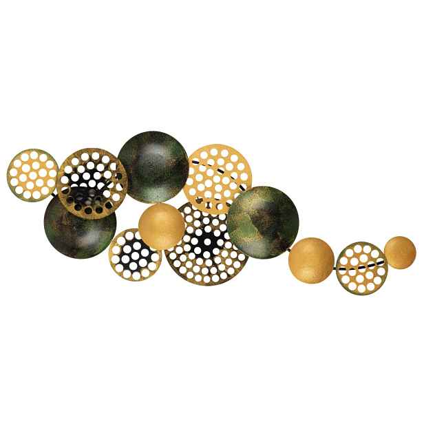 Wallity Nástěnná kovová dekorace BUBBLES 90 cm černá/zlatá
