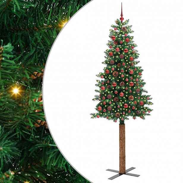 vidaXL Úzký vánoční stromeček Zelená 210 cm