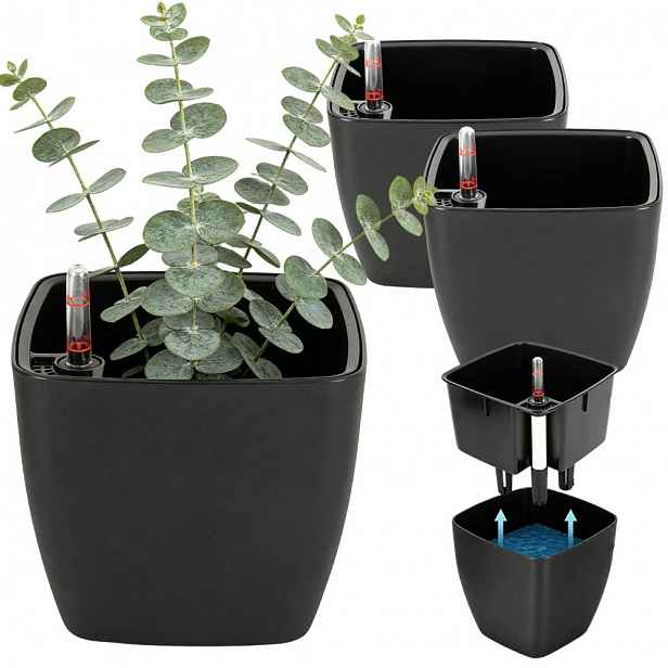 3x Květináč květináč 17,5 cm pro orchideje a rostliny květin