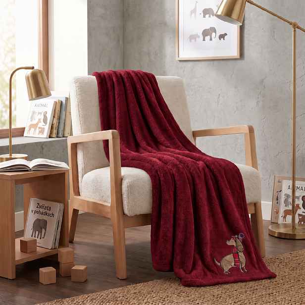 Deka z mikrovlákna THROW DOUILLET červená 130x160 cm