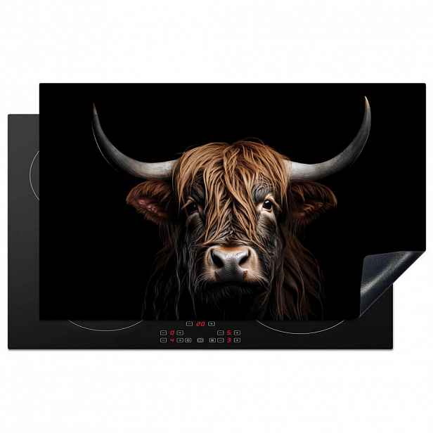 MuchoWow KRYT NA INDUKČNÍ DESKU Skotský horal - Portrét - Černá - Zvíře 85x52 cm