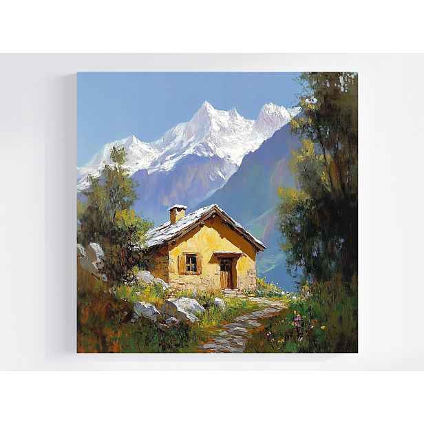 Obraz Na Plátně Canvas Pohled Na Krajinu Hory Alpy Tatry Dům Chata Cesta 50x50