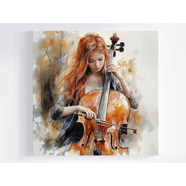 Obraz Na Plátně Plátno Rezavá Žena Dívka Violoncello Hudba 50x50