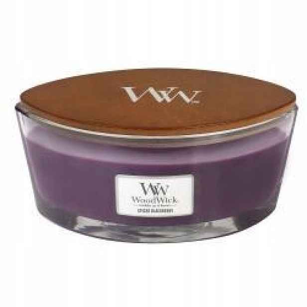Spiced Blackberry – Woodwick – vonná svíčka elipsa dřevěný knot