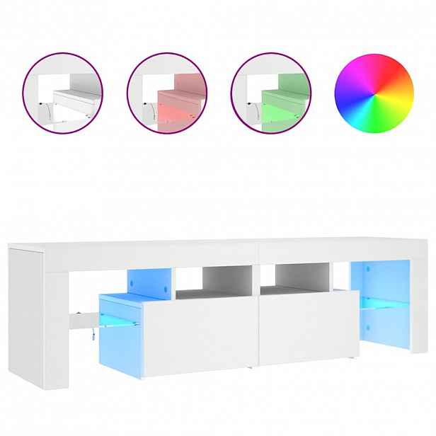 vidaXL TV skříňka s LED osvětlením bílá 140 x 36,5 x 40 cm