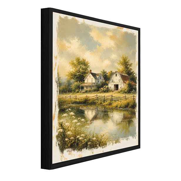 Obraz V Rámu Na Plátně Vintage Krajina Béžová Do Předsíně Kanceláře 120x80