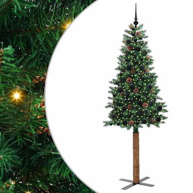 vidaXL Úzký vánoční stromeček Zelená 210 cm