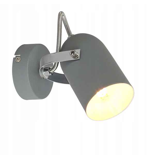 Candellux nástěnné svítidlo šedá 91-66473 šedý chrom 1xE14 40W nastavitelné stínidlo