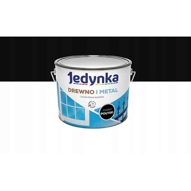 Jednička Olejová alkydová smaltovaná hmota na dřevo a kov lesk černá 10L