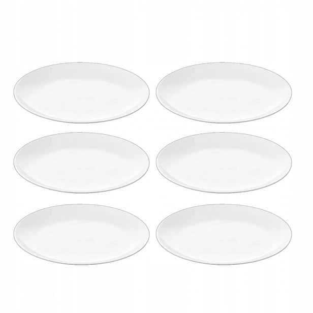 Jídelní talíř mělký kulatý 23 cm Wilmax Bílý Porcelán 6 kusů