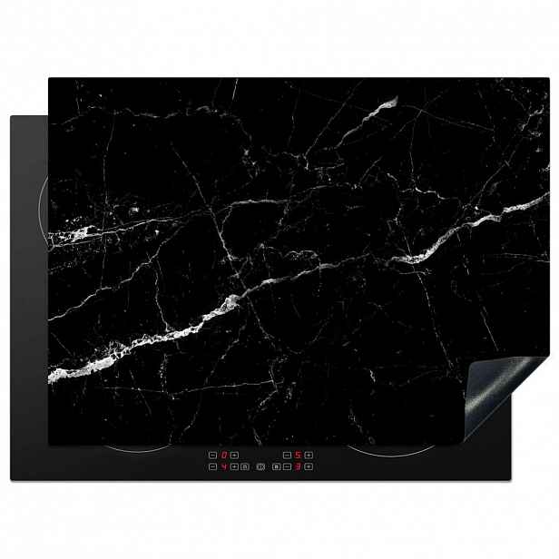 MuchoWow KRYT NA INDUKČNÍ DESKU Mramorový vzhled - Černá - Luxusní 71x52 cm