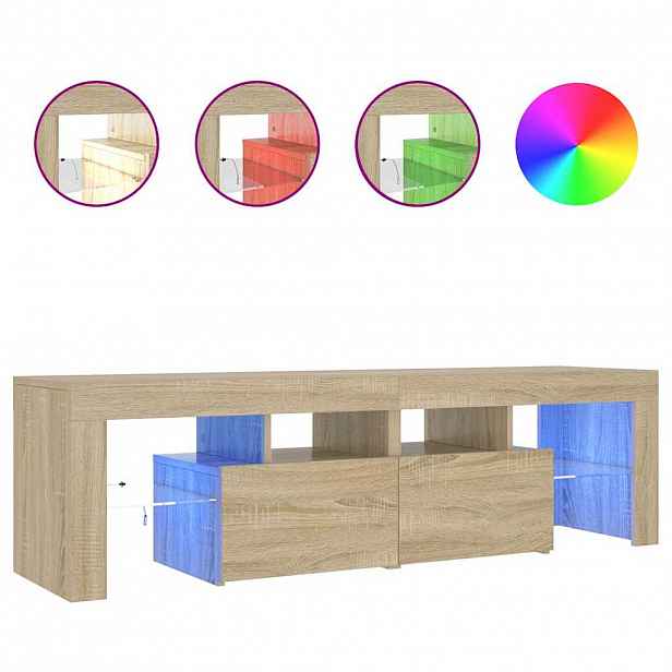 vidaXL TV skříňka s LED osvětlením dub sonoma 140 x 36,5 x 40 cm