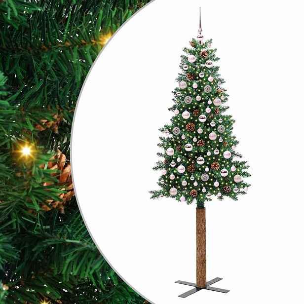 vidaXL Úzký vánoční stromeček Zelená 210 cm