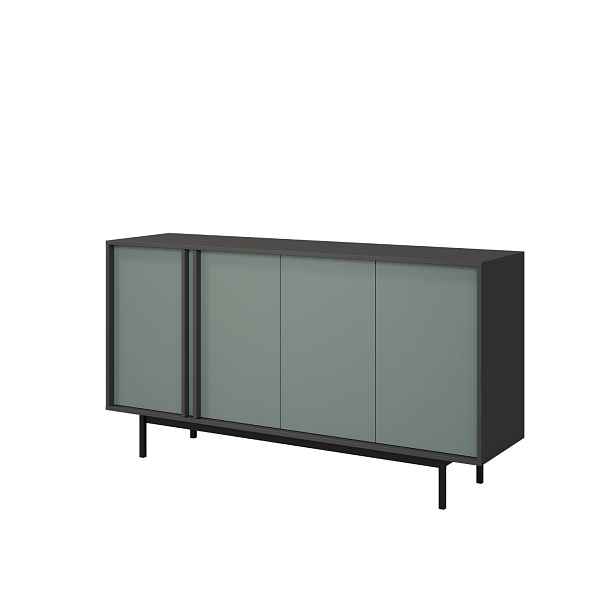 Komoda do obývacího pokoje 163 cm na nožičkách (Reg6 Alsy antracit/aloe)