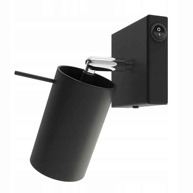 Sollux Lighting Nástěnné svítidlo s nastavitelným reflektorem a vypínačem, černá barva