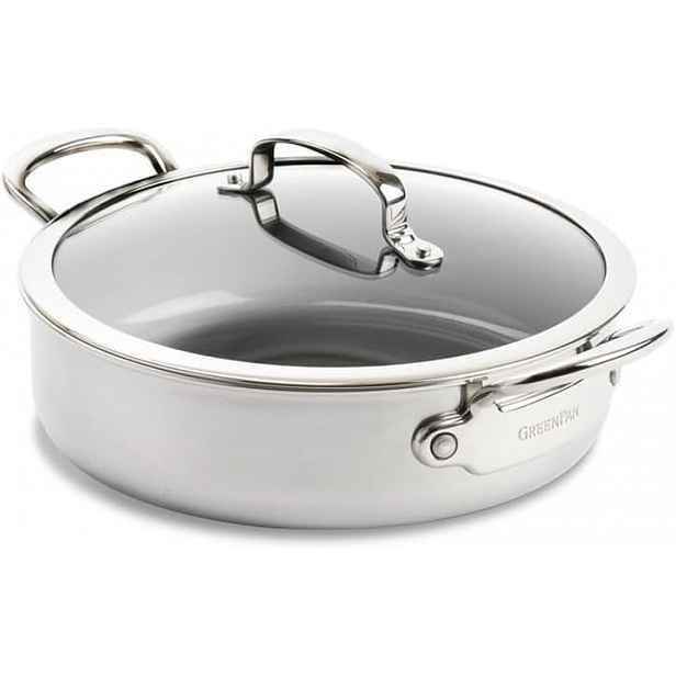 GreenPan Premiere nerezový kastrol s keramickým povrchem s poklicí, 26 cm CC003820-001