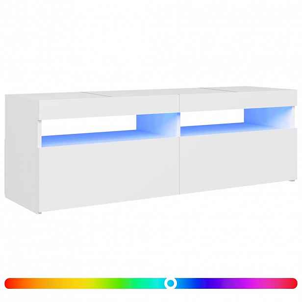 vidaXL TV skříňka s LED osvětlením bílá 120 x 35 x 40 cm