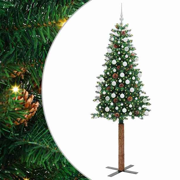 vidaXL Úzký vánoční stromeček Zelená 210 cm