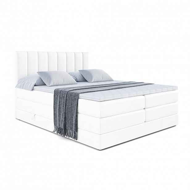 ALTDECOR POSTEL boxspring OTTA KING – 200 x 200 – H3/H4 – vysoce lesklá bílá