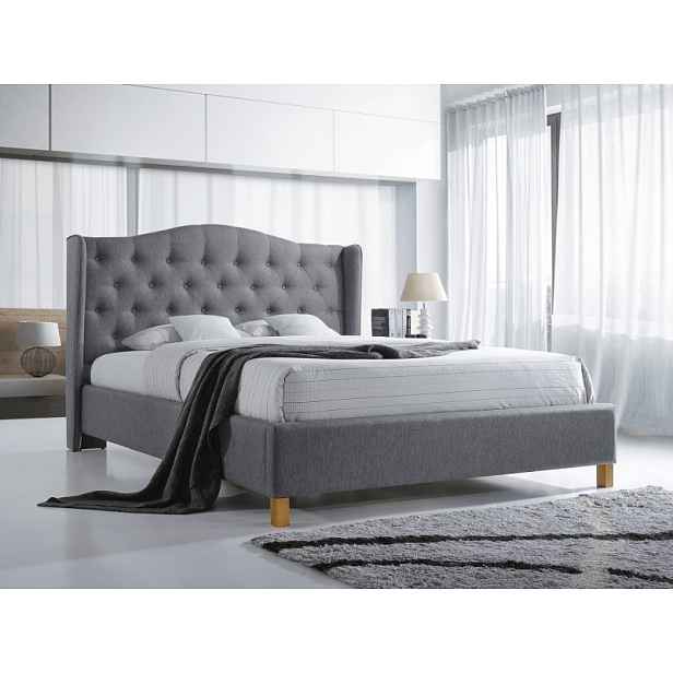 Čalouněná postel ASPEN 180 x 200 cm šedá Matrace: Matrace Somnia 17 cm