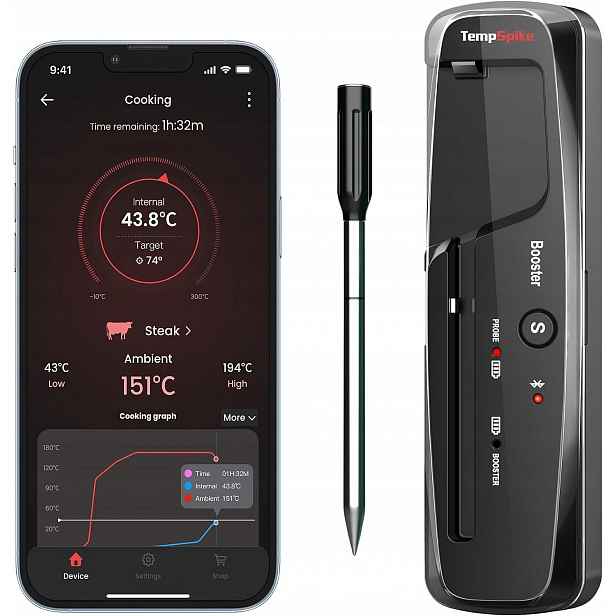 Grilovací teploměr ThermoPro TP961 TempSpike Sonda Bluetooth App 150m