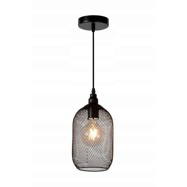 Lucide Závěsná lampa Mesh E27 60W Černá Kovová Industriální