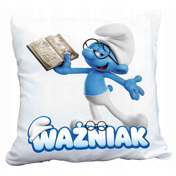 Polštář Bílý The Smurfs Smerfy Šmoula Důležitý Dárek Dárek Jméno