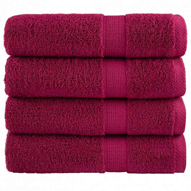 vidaXL Prémiové ručníky SOLUND 4 ks bordó 50x100 cm 600 g/m²