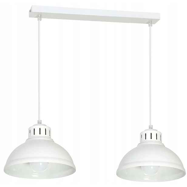 Závěsná lampa Sven Bílá Kovová Stínidlo je stylovou volbou pro světlé uspořádání