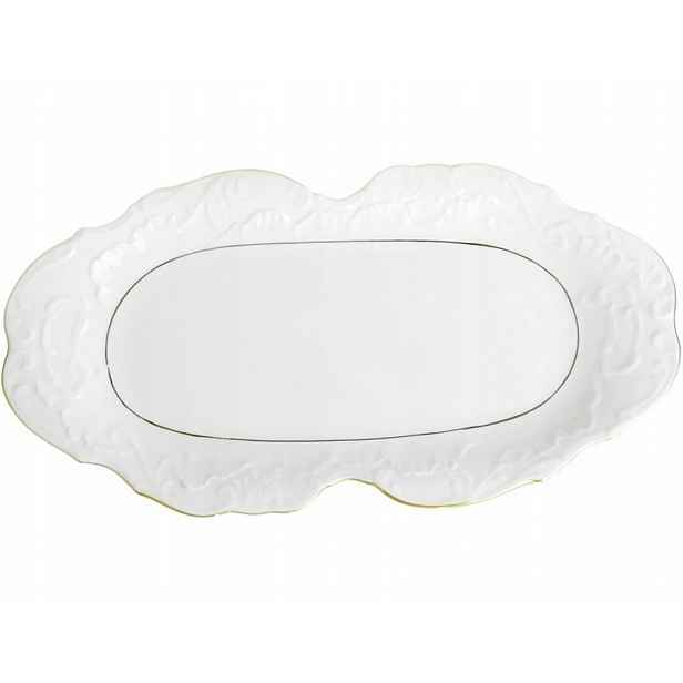 Ćmielów Rococo Porcelánová miska na servírování dortů 36 cm Zlatá linka