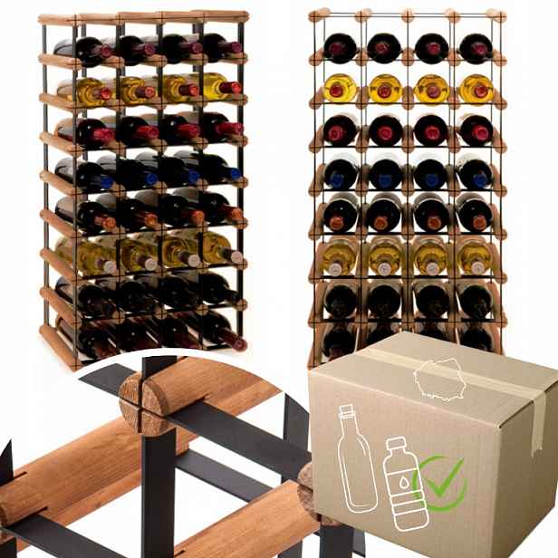 Loftový stojan na víno, regál na Pet lahve, Ekologický, Odolný, 32 bot, Kov
