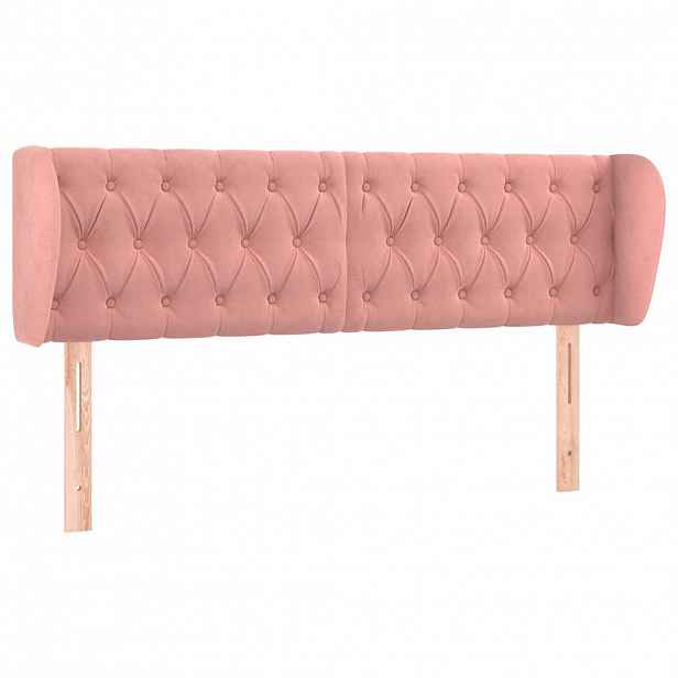 vidaXL Čelo postele typu ušák růžová 163x23x78/88 cm samet