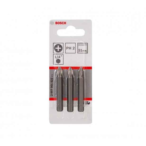 Bosch - Sada bitů PH2, délka 51 mm, 3 ks 2607001522