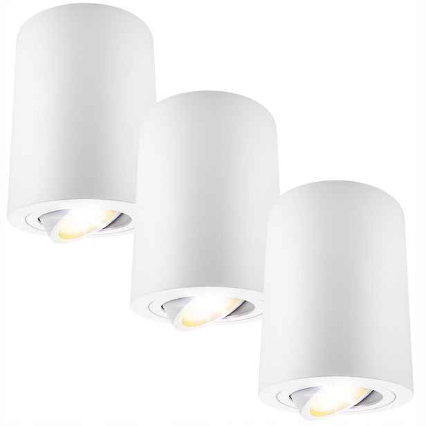 Led Halogenové nástěnné svítidlo Spot Tuba GU10 stropní Velká bílá Pohyblivá x3