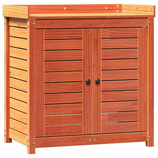 vidaXL Přesazovací stůl s policemi hnědý 82,5x50x86,5 cm borové dřevo