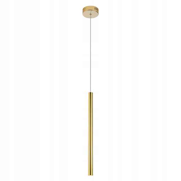 Závěsná Led lampa bodová tuba 45 cm zlatá nad stůl barový ostrov Maxlight