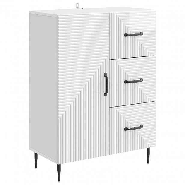 vidaXL Servírovací skříň Bílá s vysokým leskem 66 x 34,5 x 89,5 cm