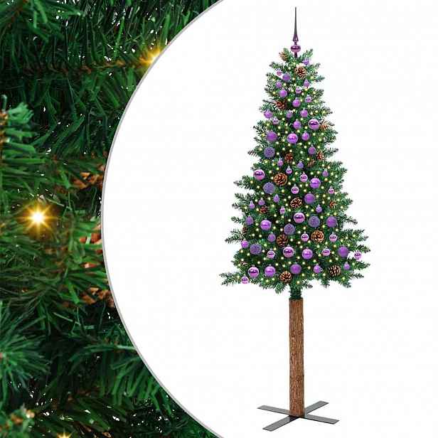 vidaXL Úzký vánoční stromeček Zelená 210 cm