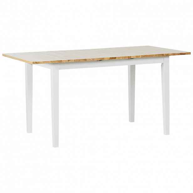 Beliani JÍDELNÍ STŮL 120-150/80/74 cm Světle hnědý, Bílý Obdélníkový Houston