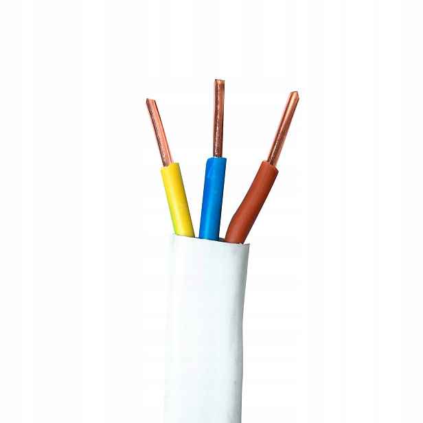 Kabel YDYp 3x2,5mm 450/750V Bílý 1m
