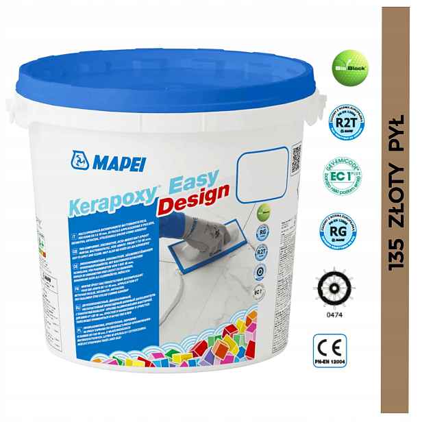 Mapei Epoxidová Spárovací Hmota Kerapoxy Easy Design 3 kg Kyselinovzdorná 135 Zlatý prach