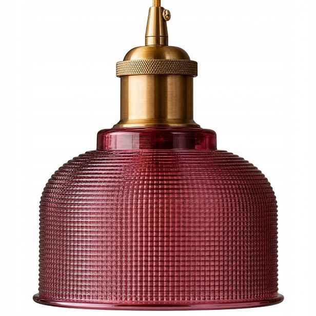 Skleněná závěsná stropní lampa Bell červená