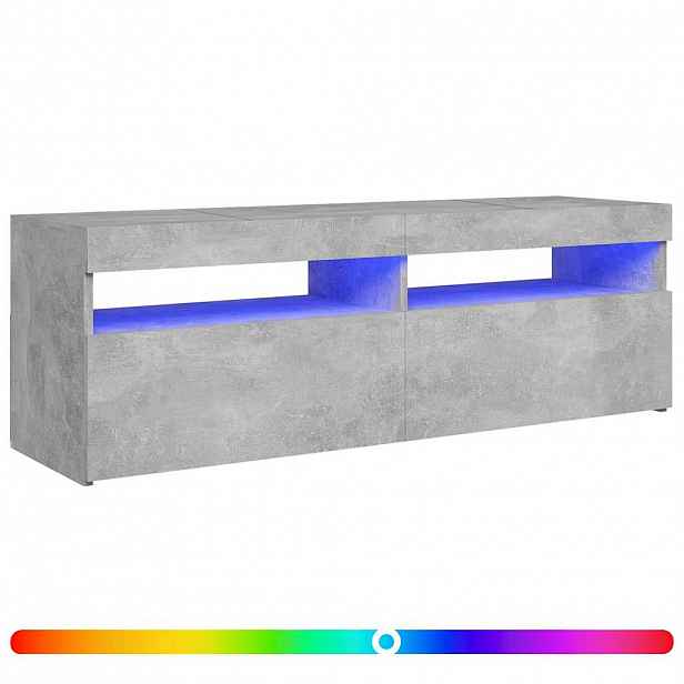 vidaXL TV skříňka s LED osvětlením betonově šedá 120 x 35 x 40 cm