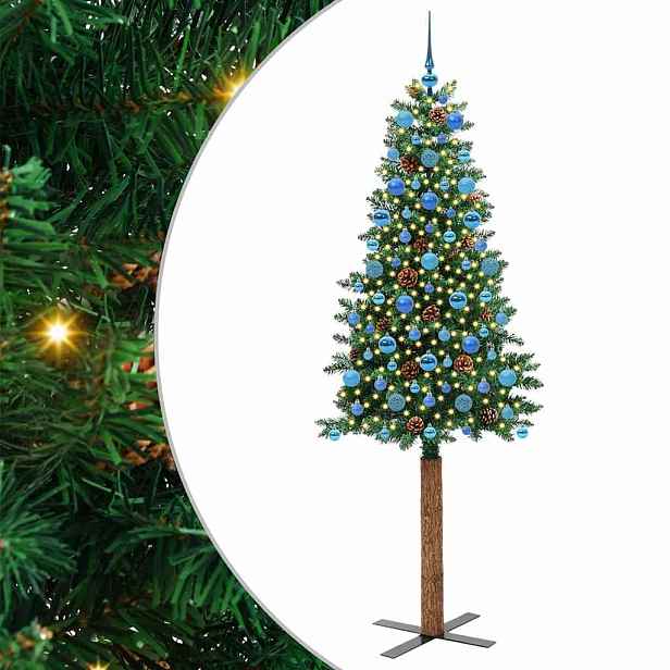 vidaXL Úzký vánoční stromeček Zelená 210 cm