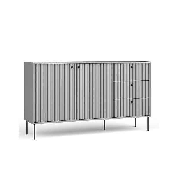 Komoda do obývacího pokoje s dvířky a zásuvkami šedá Iris 03 156x90 cm