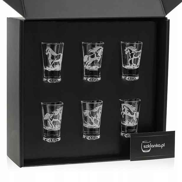 Koně – sklenice na vodku G0090 X-25 ml 6 Ks.
