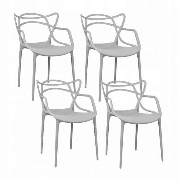 Prolamované křeslo Šedé Moderní Designové křeslo Kuchyňského salonu Premium Uv X4