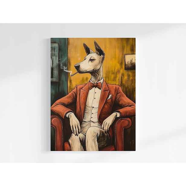 Plakát Grafika Pes Gentleman Sako Cigareta 75x100
