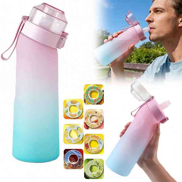 Sportovní láhev lahev na pití na vodu Lahev Na Pití 650 ml se 7 chuťovými kapslemi