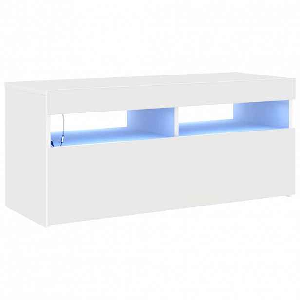 vidaXL TV skříňka s LED osvětlením bílá 90 x 35 x 40 cm